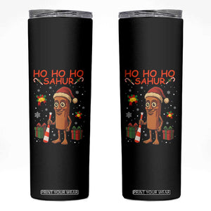 Ho Ho Ho Sahur Italian Brainrot Meme Skinny Tumbler Funny Gen Z Alpha Christmas Gift TS12 Black Print Your Wear