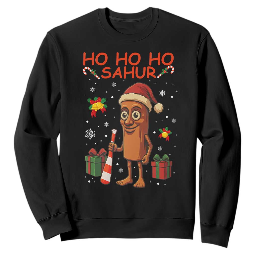 Ho Ho Ho Sahur Italian Brainrot Meme Sweatshirt Funny Gen Z Alpha Christmas Gift TS12 Black Print Your Wear