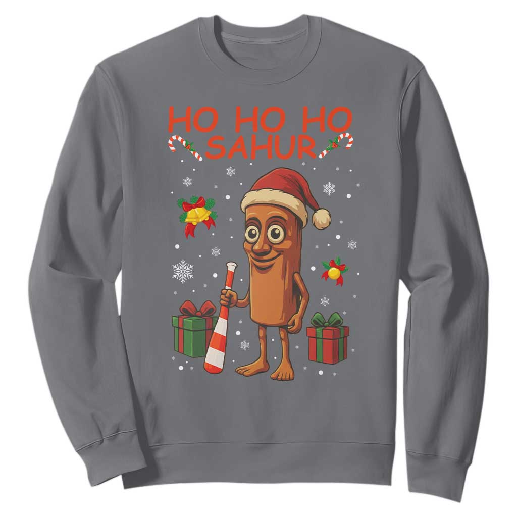 Ho Ho Ho Sahur Italian Brainrot Meme Sweatshirt Funny Gen Z Alpha Christmas Gift TS12 Charcoal Print Your Wear