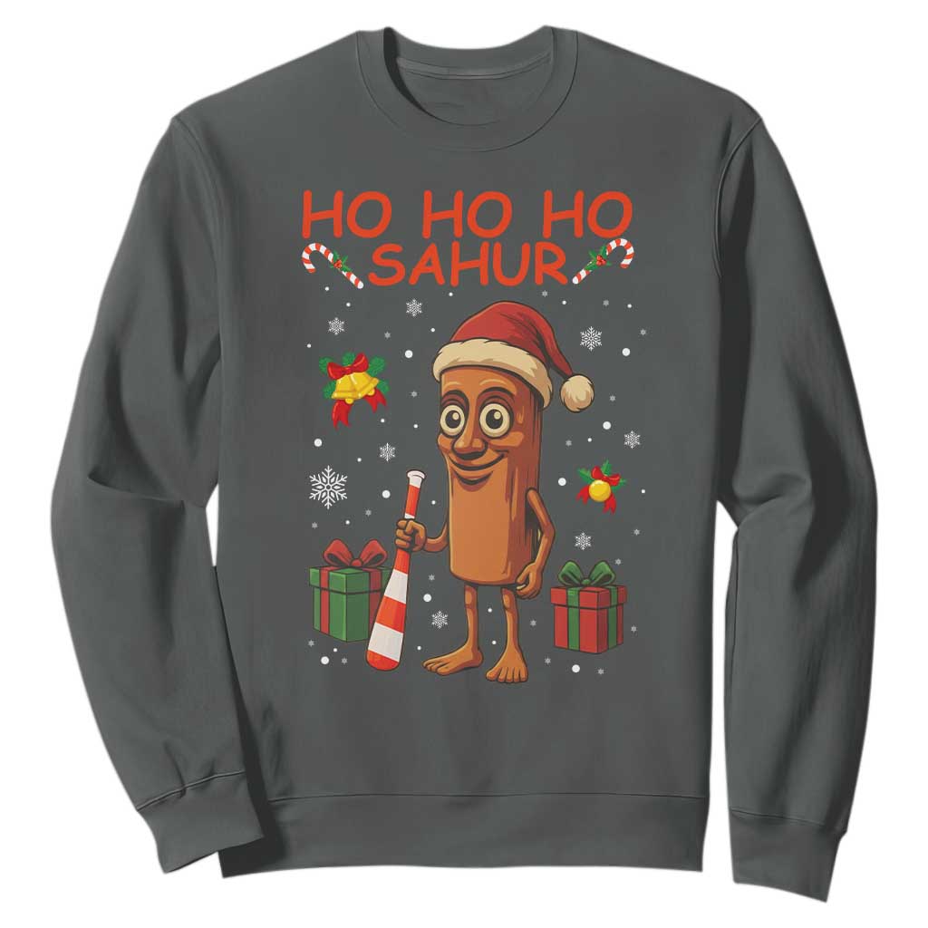 Ho Ho Ho Sahur Italian Brainrot Meme Sweatshirt Funny Gen Z Alpha Christmas Gift TS12 Dark Heather Print Your Wear