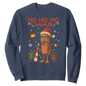 Ho Ho Ho Sahur Italian Brainrot Meme Sweatshirt Funny Gen Z Alpha Christmas Gift TS12 Navy Print Your Wear