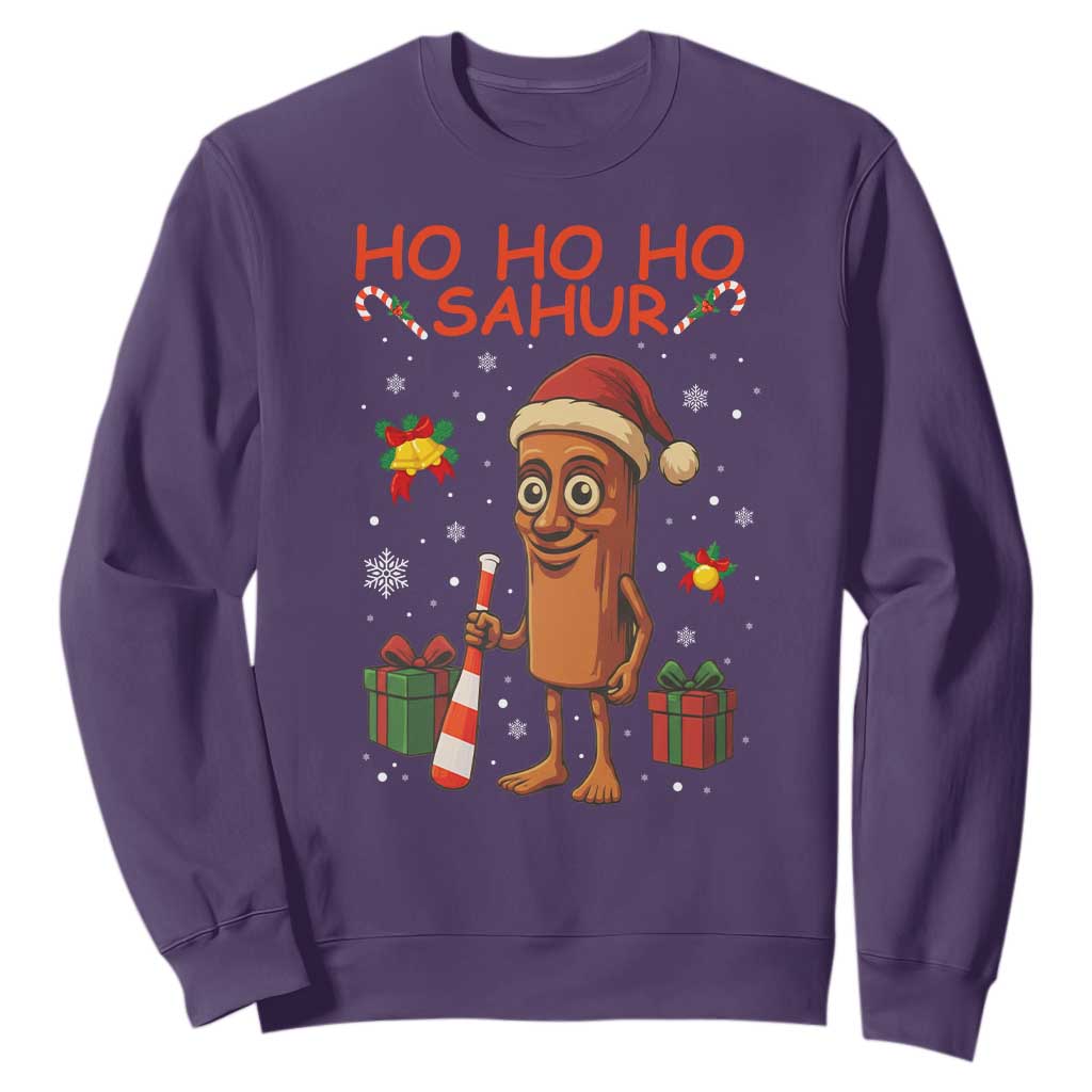 Ho Ho Ho Sahur Italian Brainrot Meme Sweatshirt Funny Gen Z Alpha Christmas Gift TS12 Purple Print Your Wear