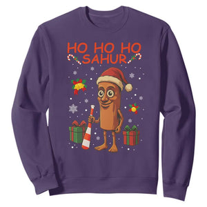 Ho Ho Ho Sahur Italian Brainrot Meme Sweatshirt Funny Gen Z Alpha Christmas Gift TS12 Purple Print Your Wear