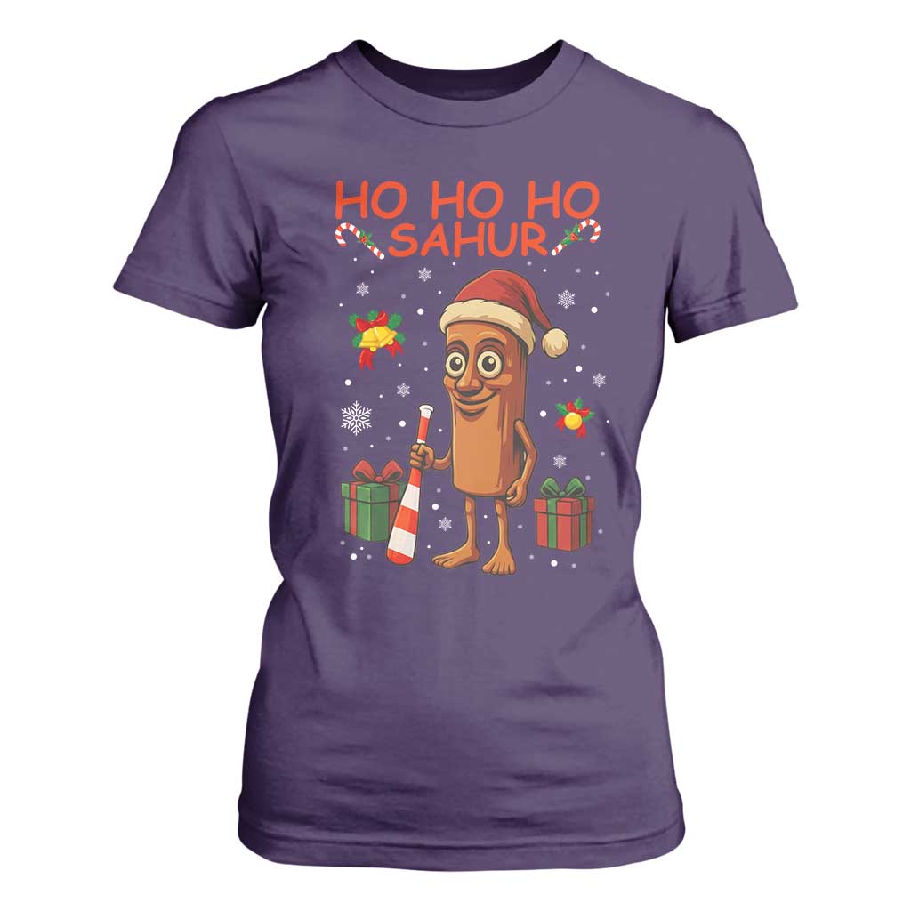 Ho Ho Ho Sahur Italian Brainrot Meme T Shirt For Women Funny Gen Z Alpha Christmas Gift TS12 Purple Print Your Wear