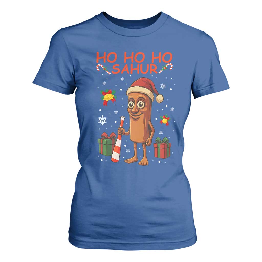 Ho Ho Ho Sahur Italian Brainrot Meme T Shirt For Women Funny Gen Z Alpha Christmas Gift TS12 Royal Blue Print Your Wear