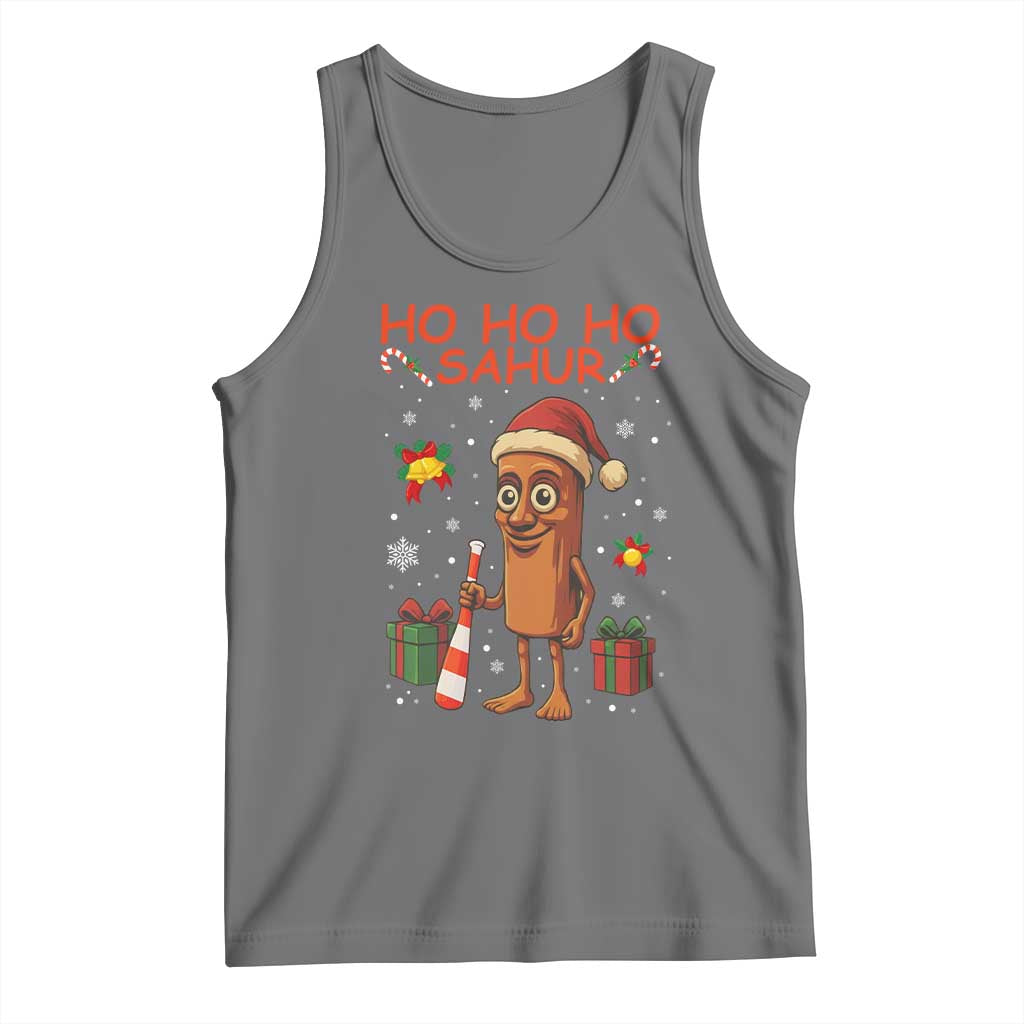 Ho Ho Ho Sahur Italian Brainrot Meme Tank Top Funny Gen Z Alpha Christmas Gift TS12 Black Heather Print Your Wear