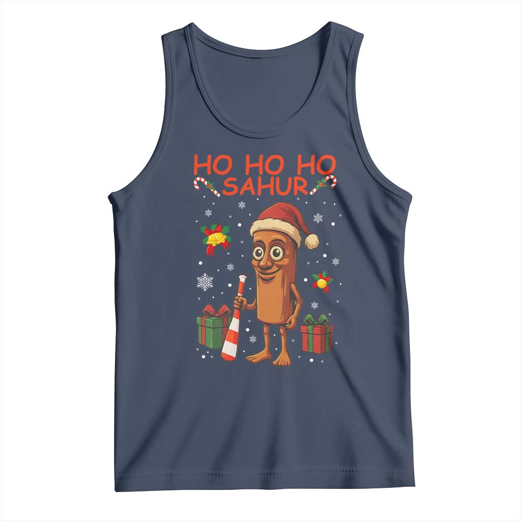 Ho Ho Ho Sahur Italian Brainrot Meme Tank Top Funny Gen Z Alpha Christmas Gift TS12 Navy Print Your Wear