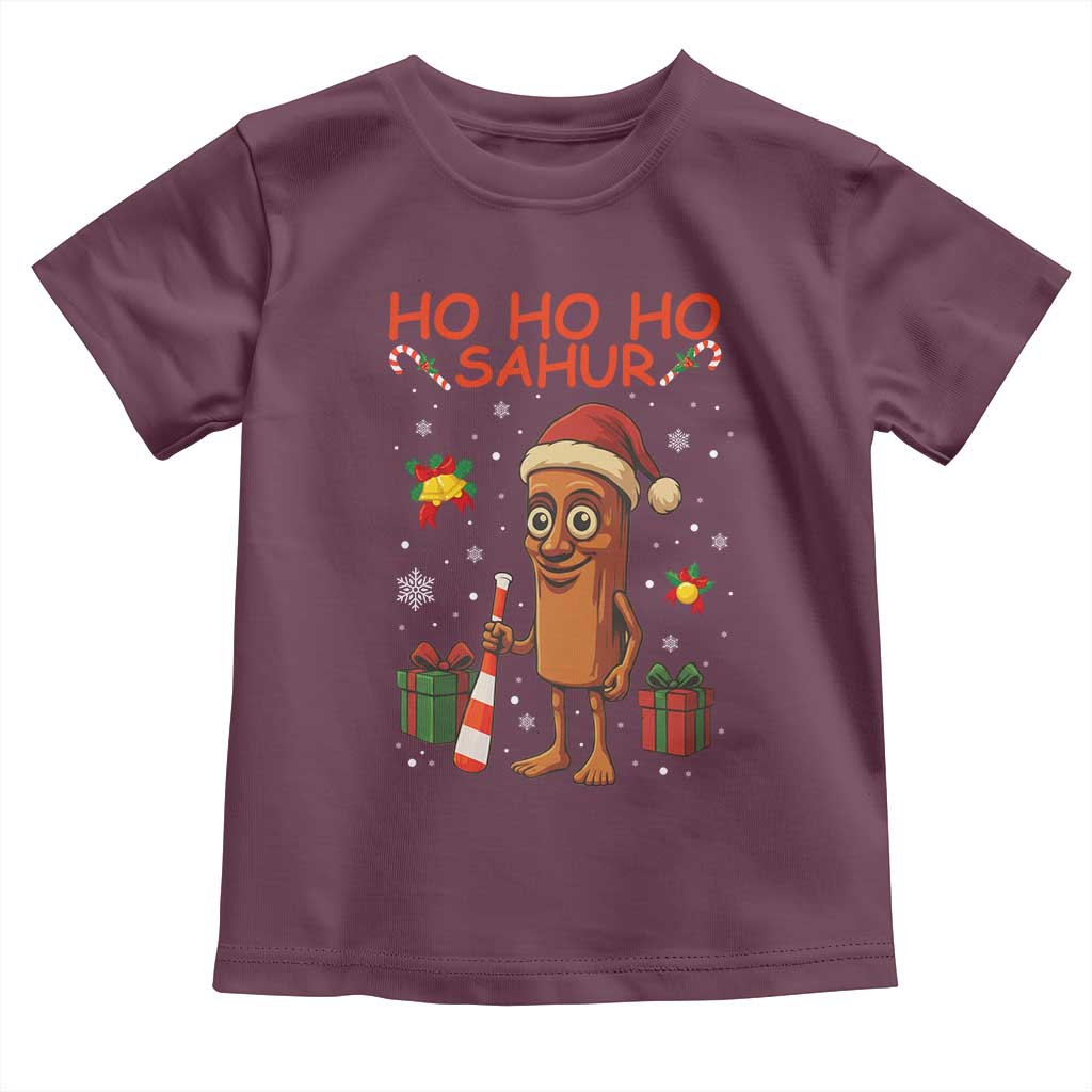 Ho Ho Ho Sahur Italian Brainrot Meme Toddler T Shirt Funny Gen Z Alpha Christmas Gift TS12 Maroon Print Your Wear