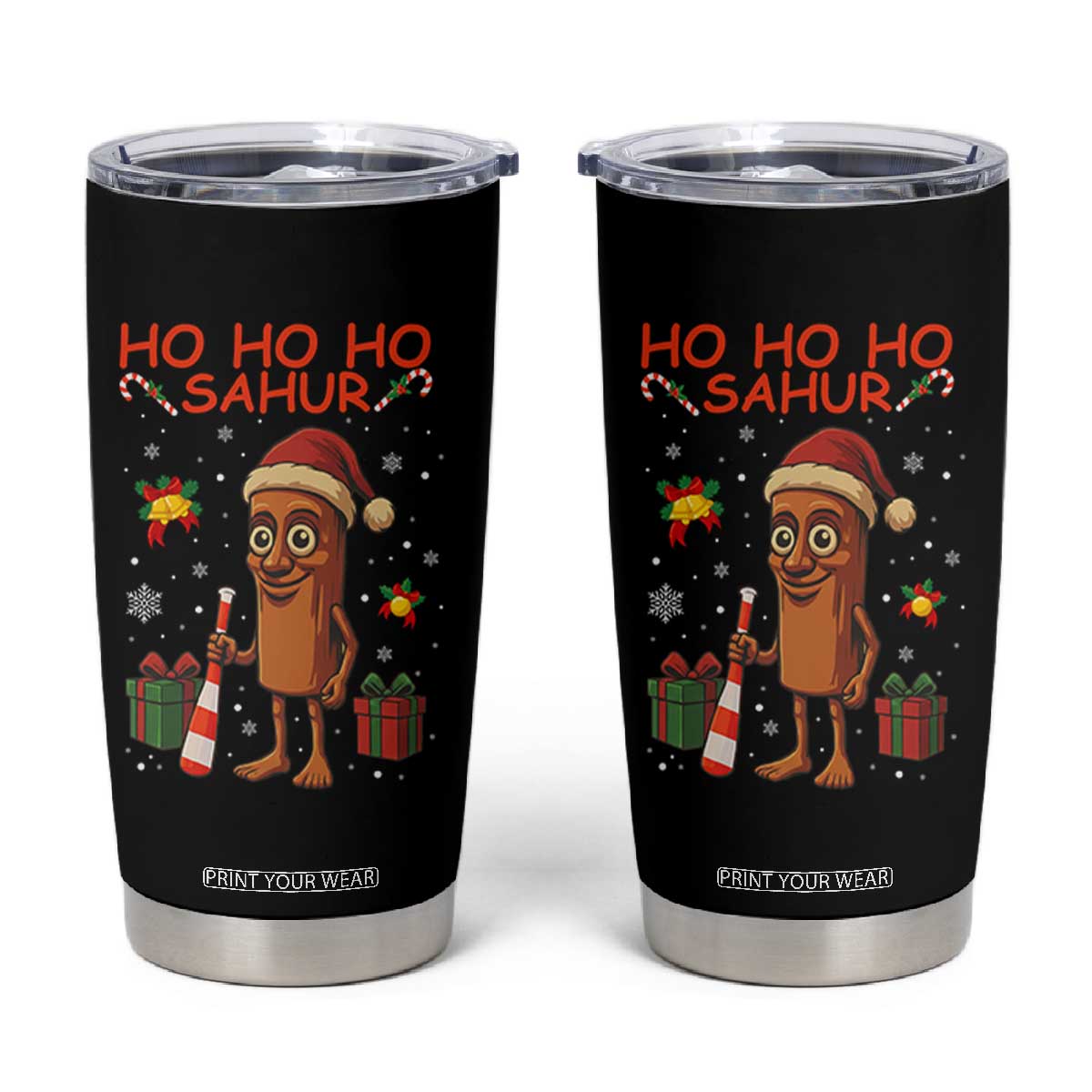 Ho Ho Ho Sahur Italian Brainrot Meme Tumbler Cup Funny Gen Z Alpha Christmas Gift TS12 Black Print Your Wear