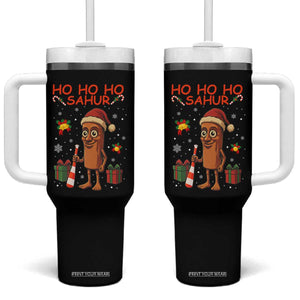 Ho Ho Ho Sahur Italian Brainrot Meme Tumbler With Handle Funny Gen Z Alpha Christmas Gift TS12 One Size: 40 oz Black Print Your Wear