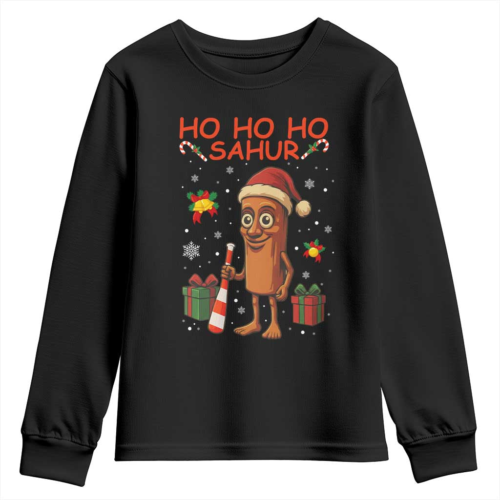 Ho Ho Ho Sahur Italian Brainrot Meme Youth Sweatshirt Funny Gen Z Alpha Christmas Gift TS12 Black Print Your Wear
