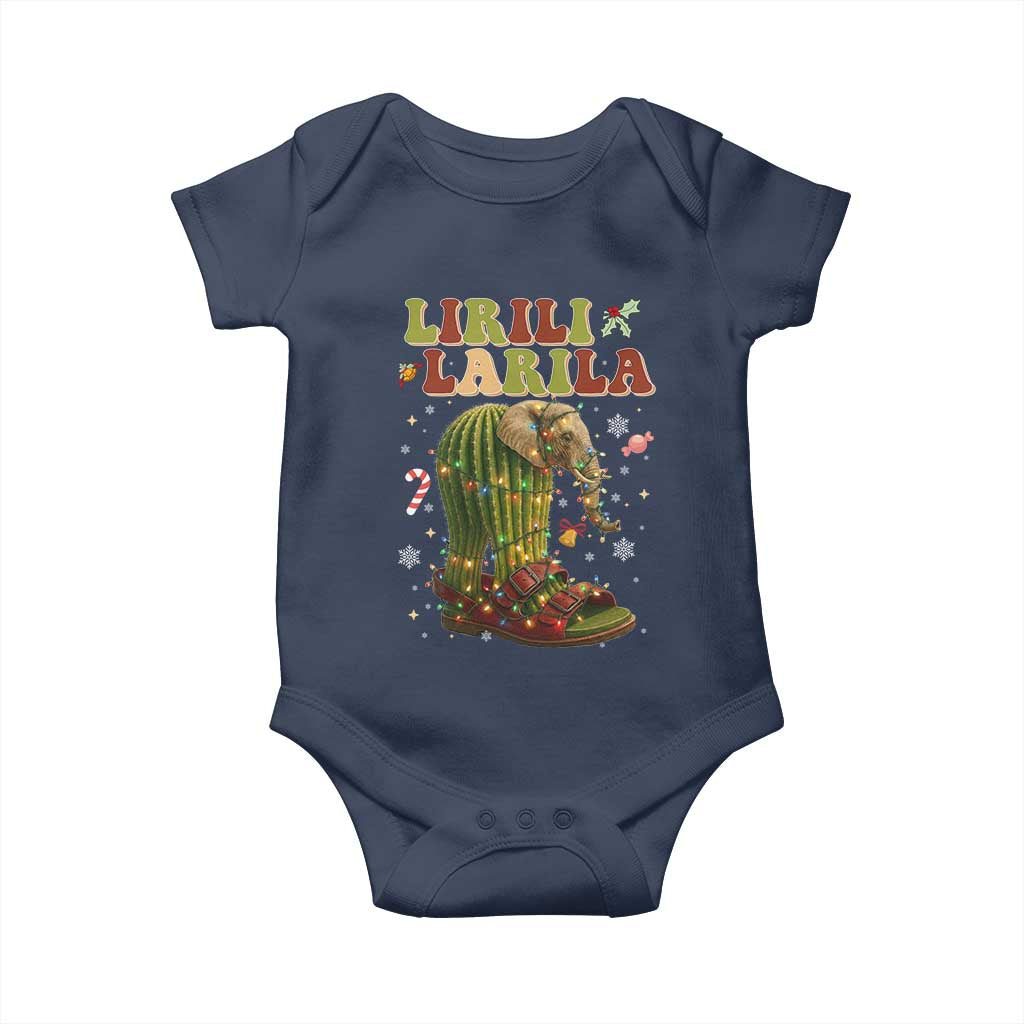 Funny Lirili Larila Italian Brainrot Meme Baby Onesie Christmas Gift TS12 Navy Print Your Wear