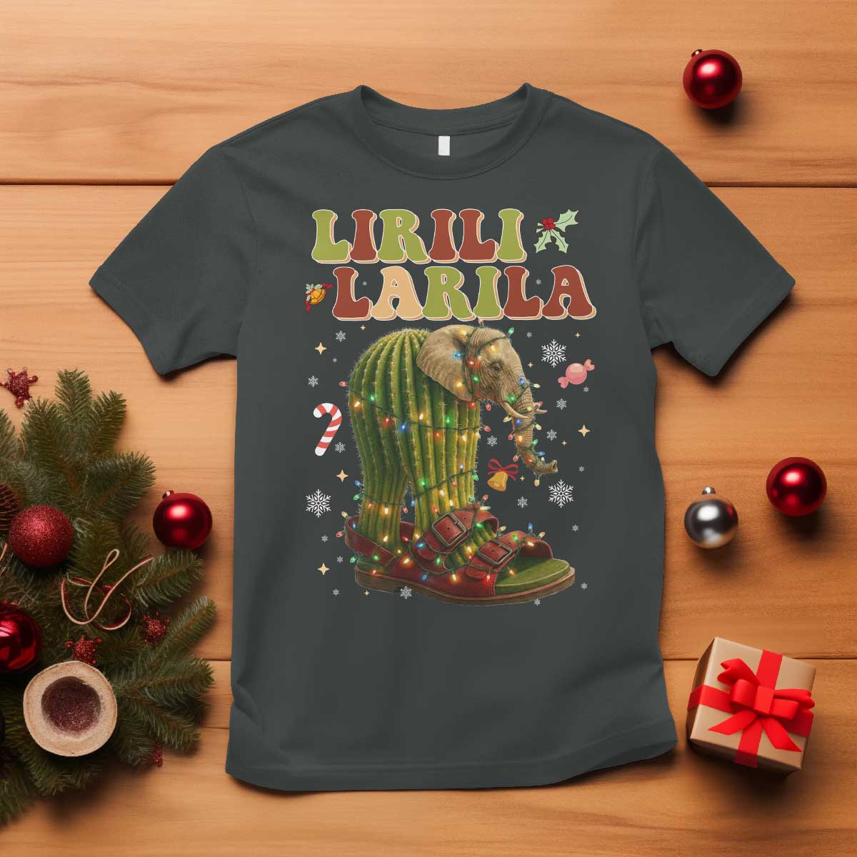 Funny Lirili Larila Italian Brainrot Meme T Shirt Christmas Gift TS12 Dark Heather Print Your Wear