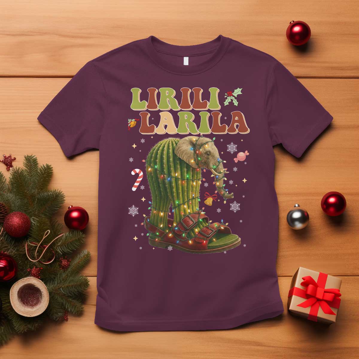Funny Lirili Larila Italian Brainrot Meme T Shirt Christmas Gift TS12 Maroon Print Your Wear