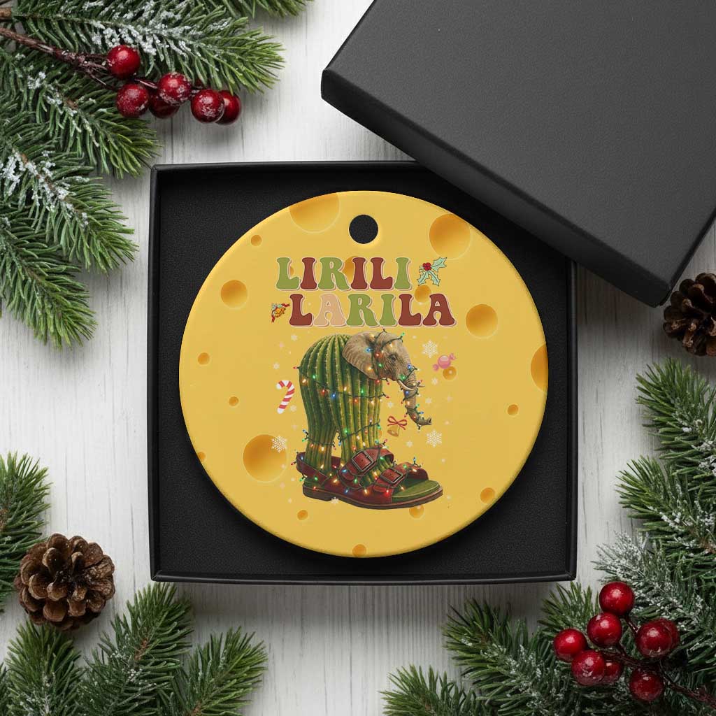 Funny Lirili Larila Italian Brainrot Meme Ceramic Ornament Christmas Gift TS12 1pc Yellow Cheese Print Your Wear