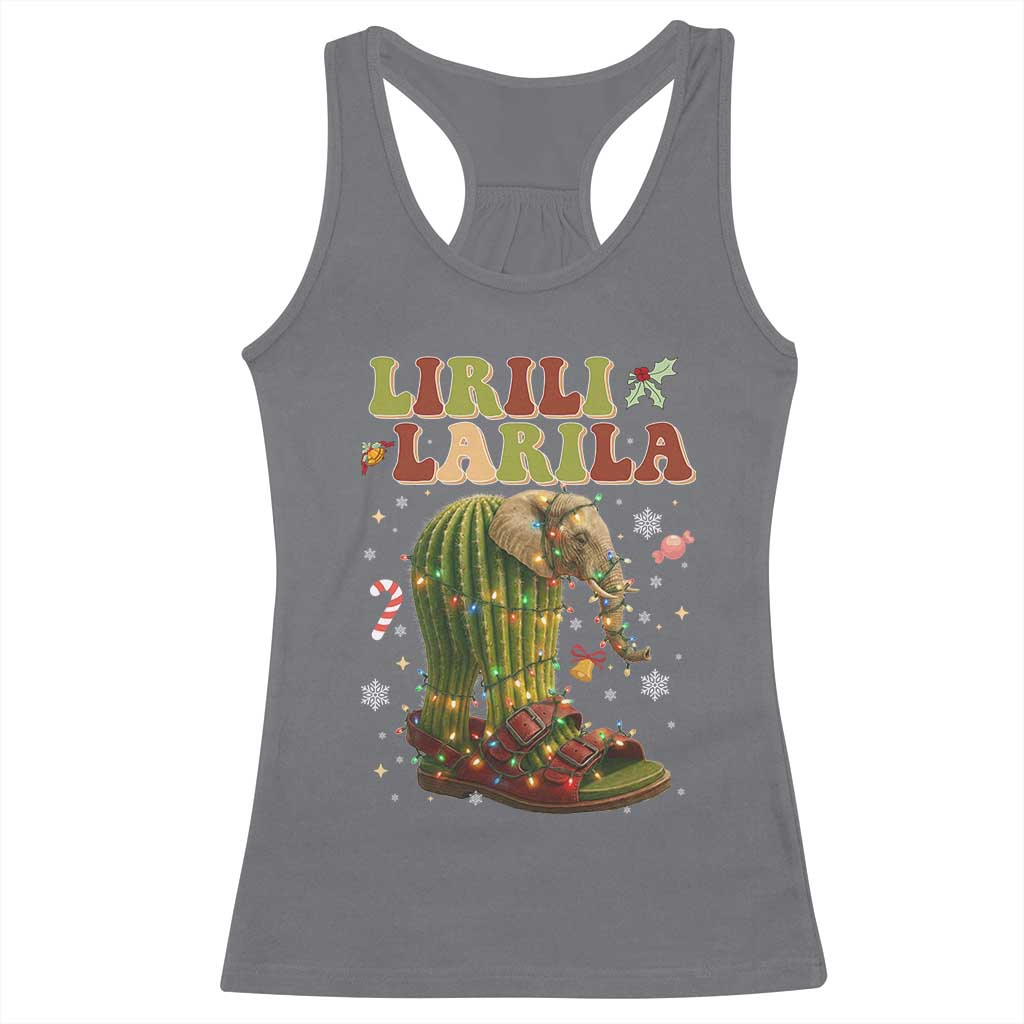 Funny Lirili Larila Italian Brainrot Meme Racerback Tank Top Christmas Gift TS12 Charcoal Print Your Wear