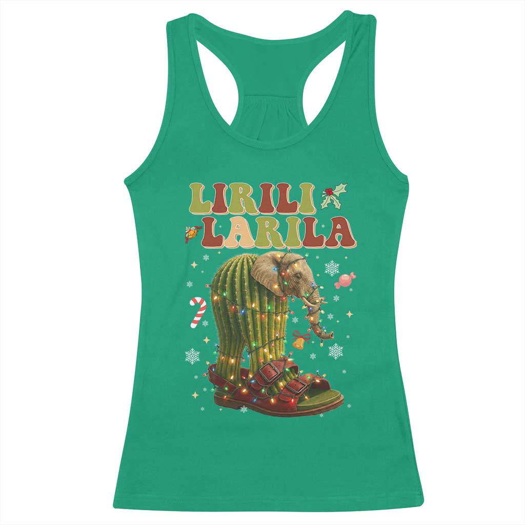Funny Lirili Larila Italian Brainrot Meme Racerback Tank Top Christmas Gift TS12 Irish Green Print Your Wear