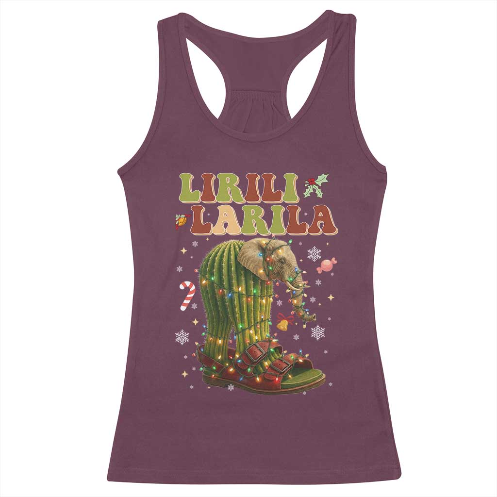 Funny Lirili Larila Italian Brainrot Meme Racerback Tank Top Christmas Gift TS12 Maroon Print Your Wear