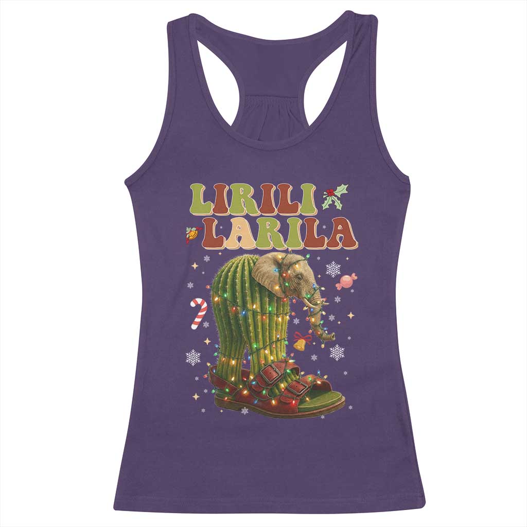Funny Lirili Larila Italian Brainrot Meme Racerback Tank Top Christmas Gift TS12 Purple Print Your Wear