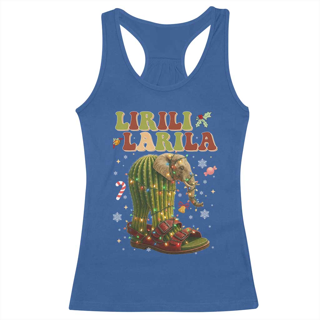 Funny Lirili Larila Italian Brainrot Meme Racerback Tank Top Christmas Gift TS12 Royal Blue Print Your Wear