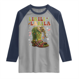 Funny Lirili Larila Italian Brainrot Meme Raglan Shirt Christmas Gift TS12 Sport Gray Navy Print Your Wear