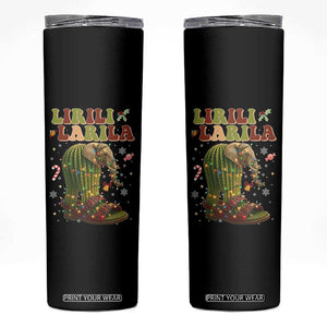 Funny Lirili Larila Italian Brainrot Meme Skinny Tumbler Christmas Gift TS12 Black Print Your Wear