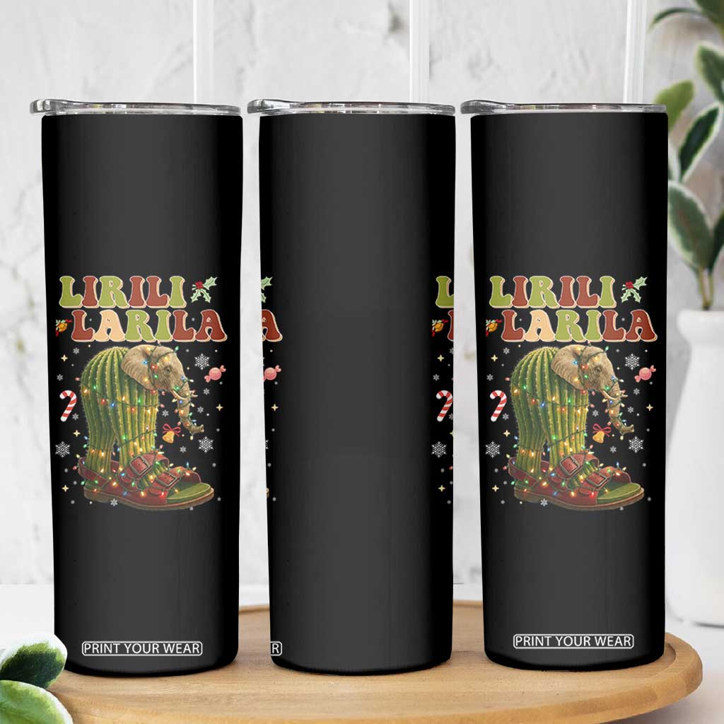 Funny Lirili Larila Italian Brainrot Meme Skinny Tumbler Christmas Gift TS12 Print Your Wear