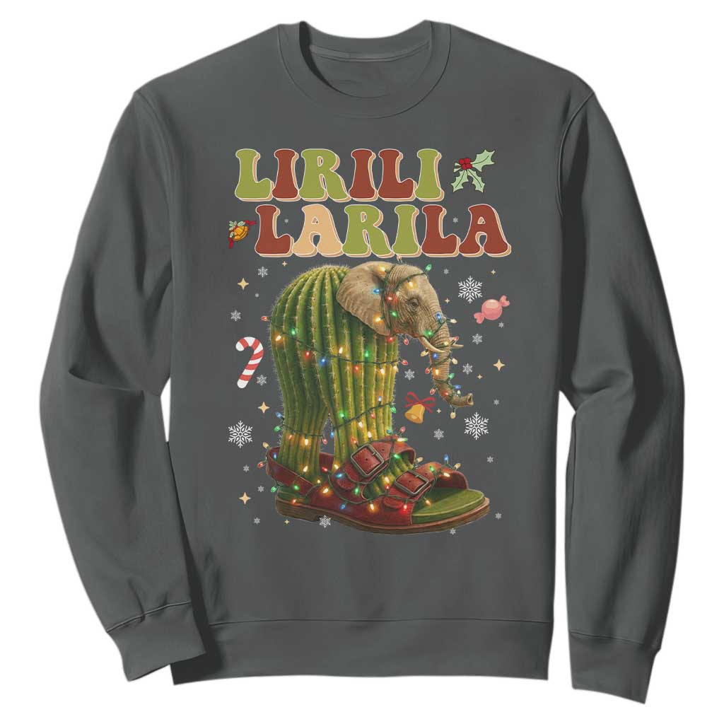Funny Lirili Larila Italian Brainrot Meme Sweatshirt Christmas Gift TS12 Dark Heather Print Your Wear