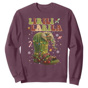 Funny Lirili Larila Italian Brainrot Meme Sweatshirt Christmas Gift TS12 Maroon Print Your Wear