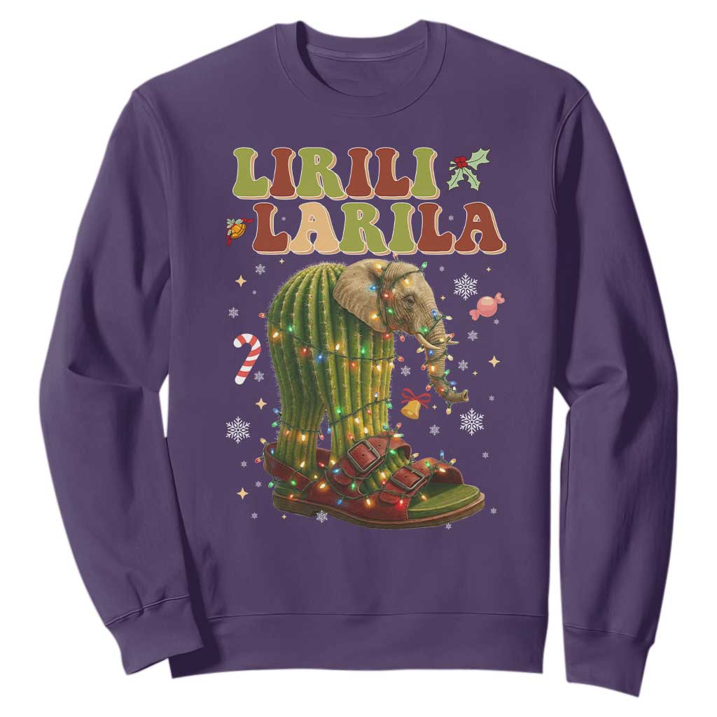 Funny Lirili Larila Italian Brainrot Meme Sweatshirt Christmas Gift TS12 Purple Print Your Wear