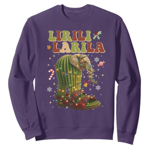 Funny Lirili Larila Italian Brainrot Meme Sweatshirt Christmas Gift TS12 Purple Print Your Wear