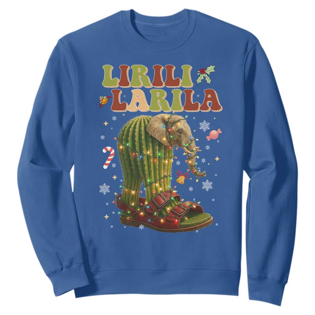Funny Lirili Larila Italian Brainrot Meme Sweatshirt Christmas Gift TS12 Royal Blue Print Your Wear