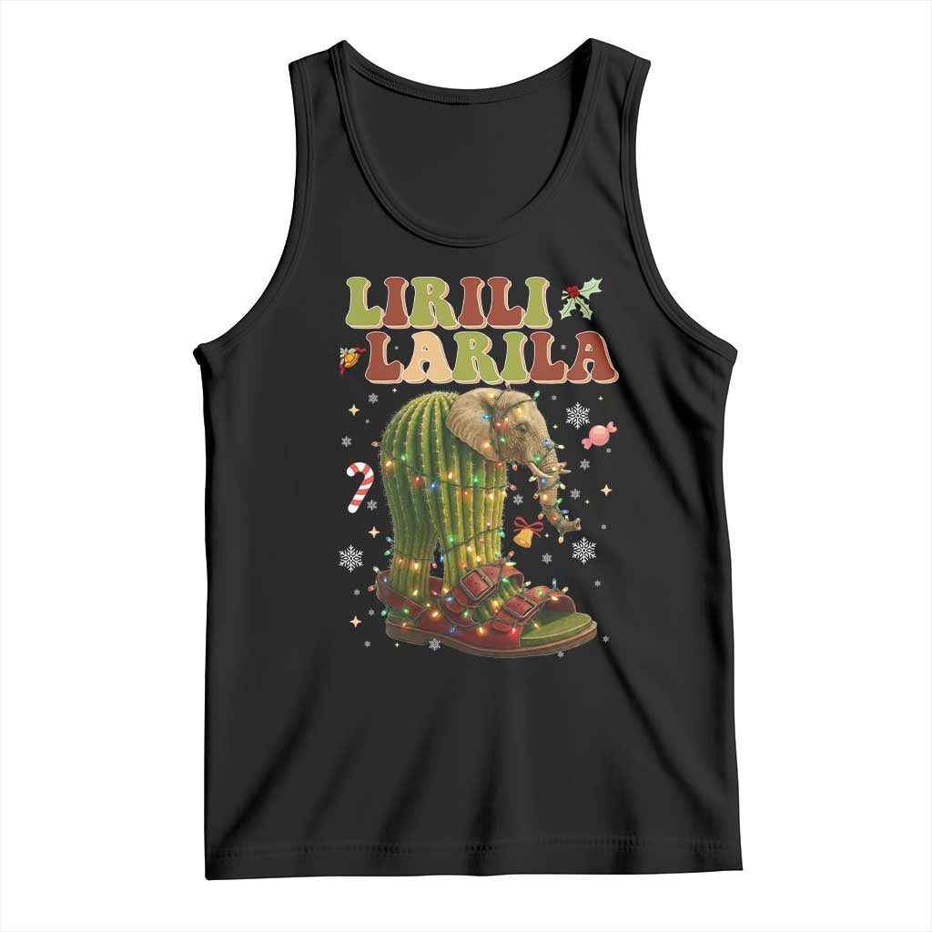 Funny Lirili Larila Italian Brainrot Meme Tank Top Christmas Gift TS12 Black Print Your Wear