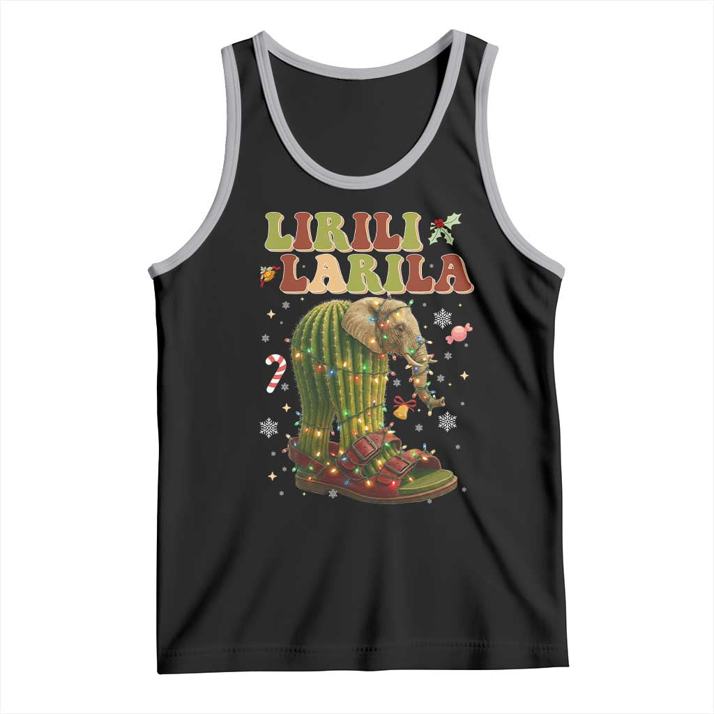 Funny Lirili Larila Italian Brainrot Meme Tank Top Christmas Gift TS12 Black Athletic Heather Print Your Wear