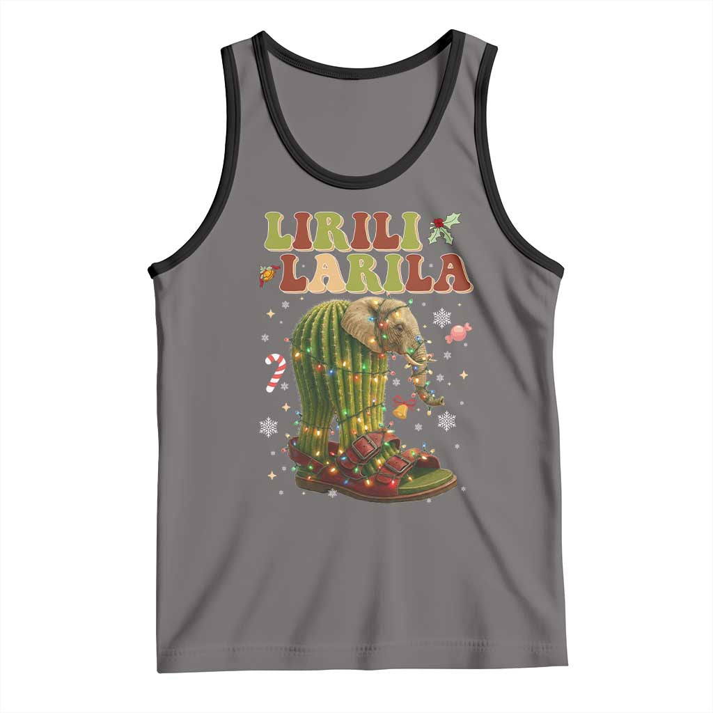 Funny Lirili Larila Italian Brainrot Meme Tank Top Christmas Gift TS12 Deep Heather Black Print Your Wear