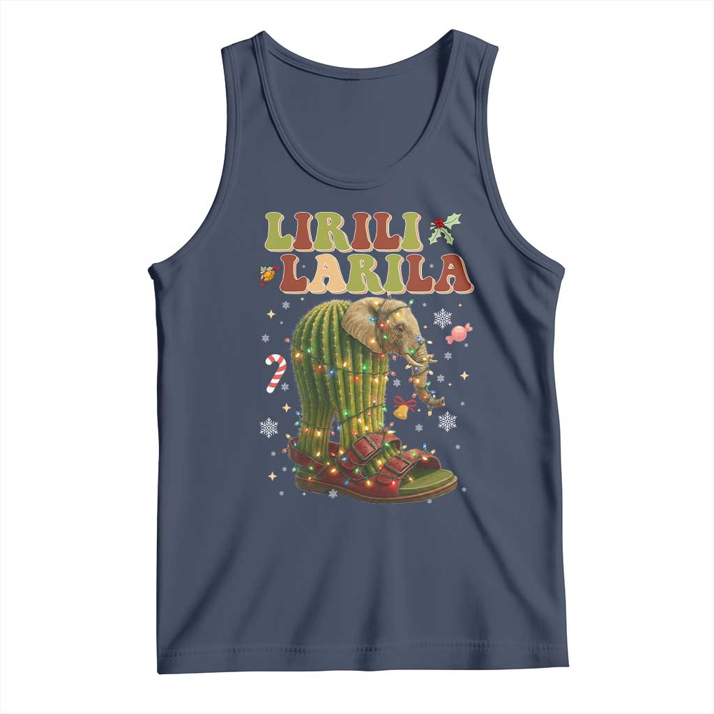 Funny Lirili Larila Italian Brainrot Meme Tank Top Christmas Gift TS12 Navy Print Your Wear