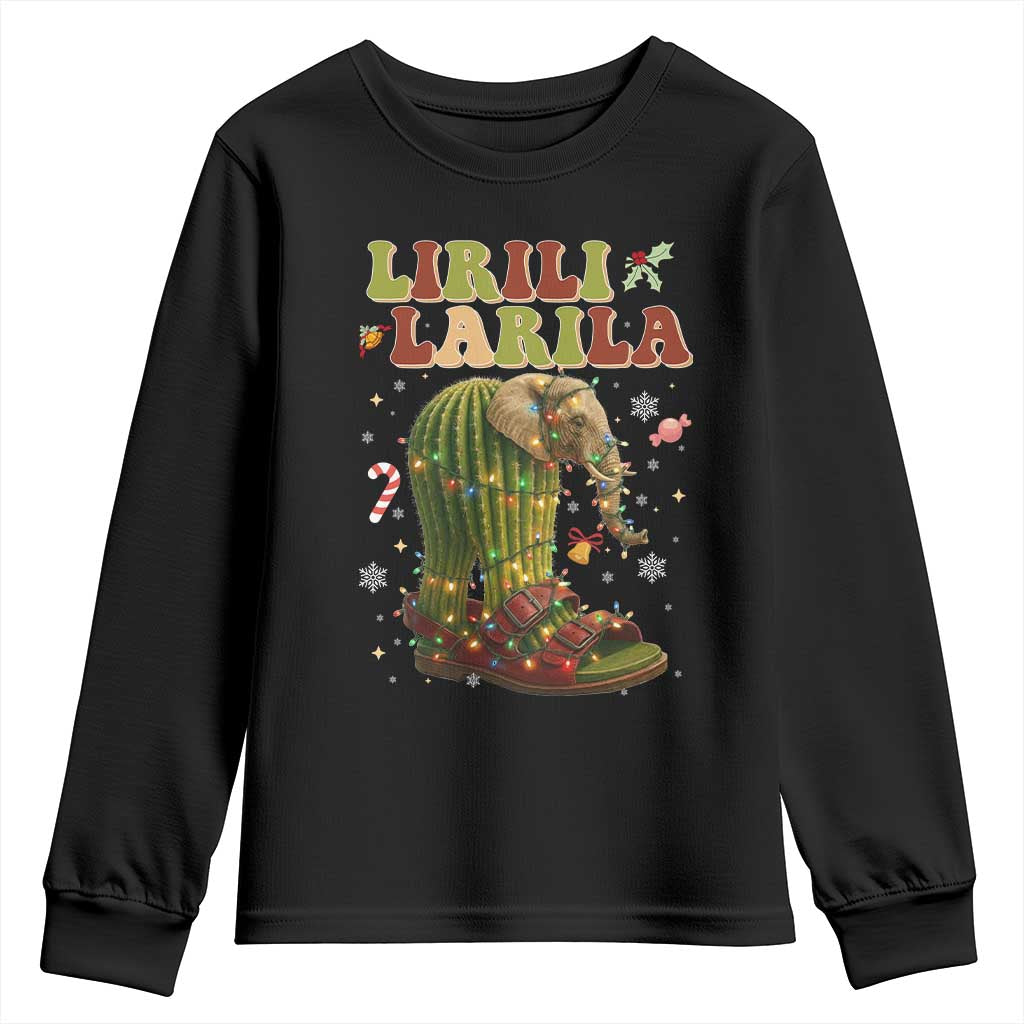 Funny Lirili Larila Italian Brainrot Meme Youth Sweatshirt Christmas Gift TS12 Black Print Your Wear