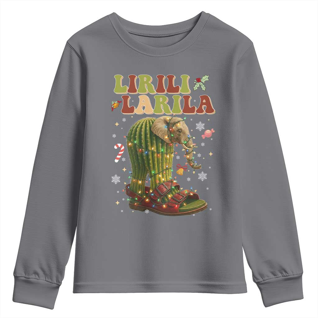 Funny Lirili Larila Italian Brainrot Meme Youth Sweatshirt Christmas Gift TS12 Charcoal Print Your Wear