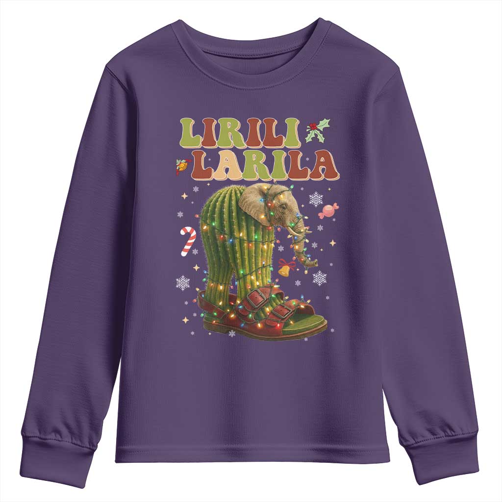 Funny Lirili Larila Italian Brainrot Meme Youth Sweatshirt Christmas Gift TS12 Purple Print Your Wear