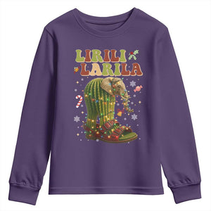 Funny Lirili Larila Italian Brainrot Meme Youth Sweatshirt Christmas Gift TS12 Purple Print Your Wear