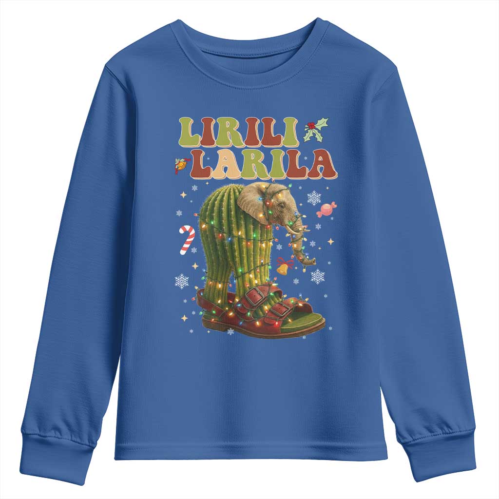 Funny Lirili Larila Italian Brainrot Meme Youth Sweatshirt Christmas Gift TS12 Royal Blue Print Your Wear