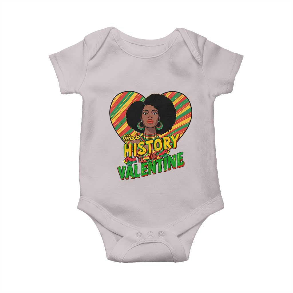 Black History Is My Valentine Baby Onesie Gift For Black Women TS12 Ice Gray Print Your Wear