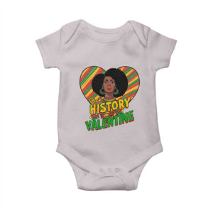 Black History Is My Valentine Baby Onesie Gift For Black Women TS12 Ice Gray Print Your Wear