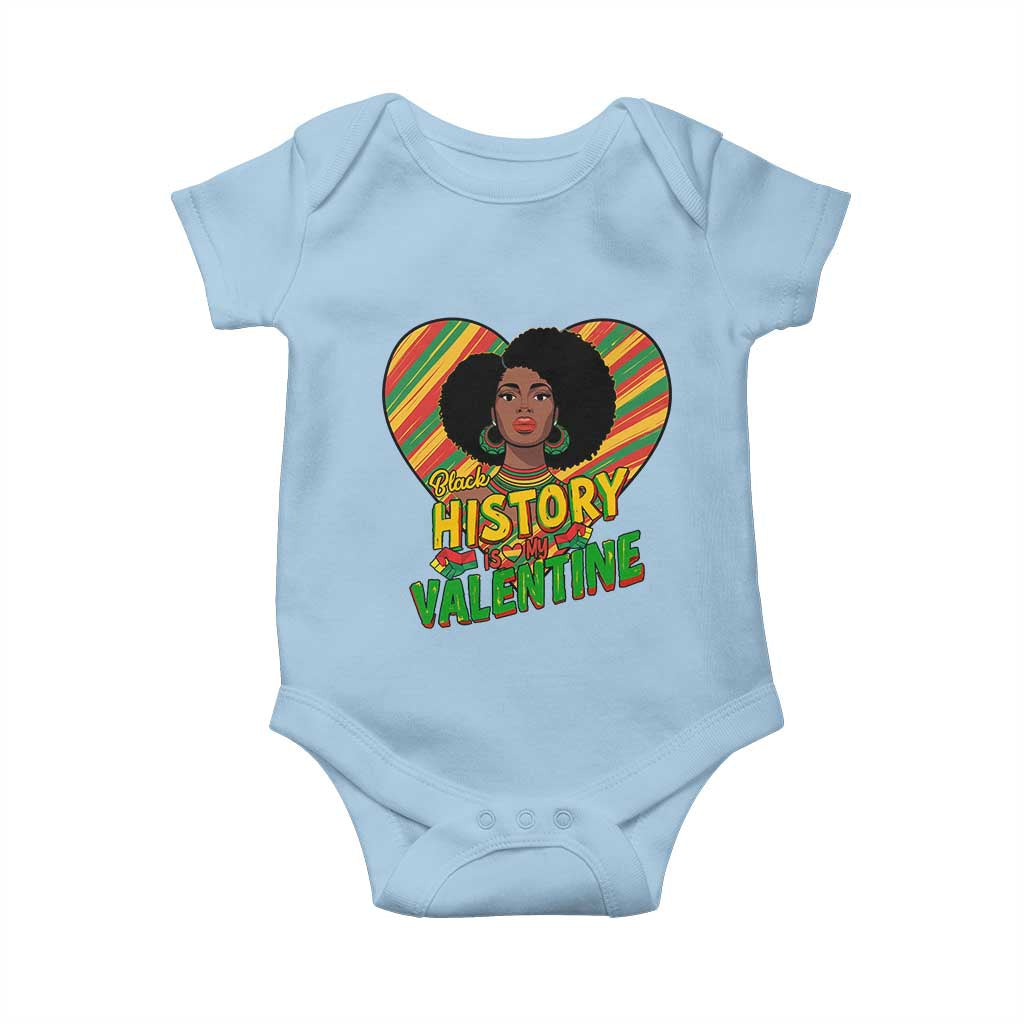 Black History Is My Valentine Baby Onesie Gift For Black Women TS12 Light Blue Print Your Wear