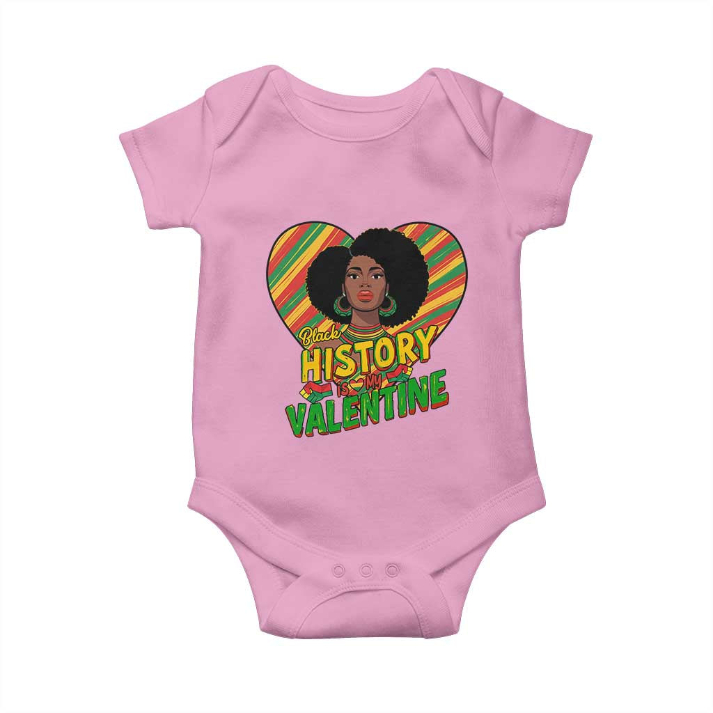 Black History Is My Valentine Baby Onesie Gift For Black Women TS12 Light Pink Print Your Wear