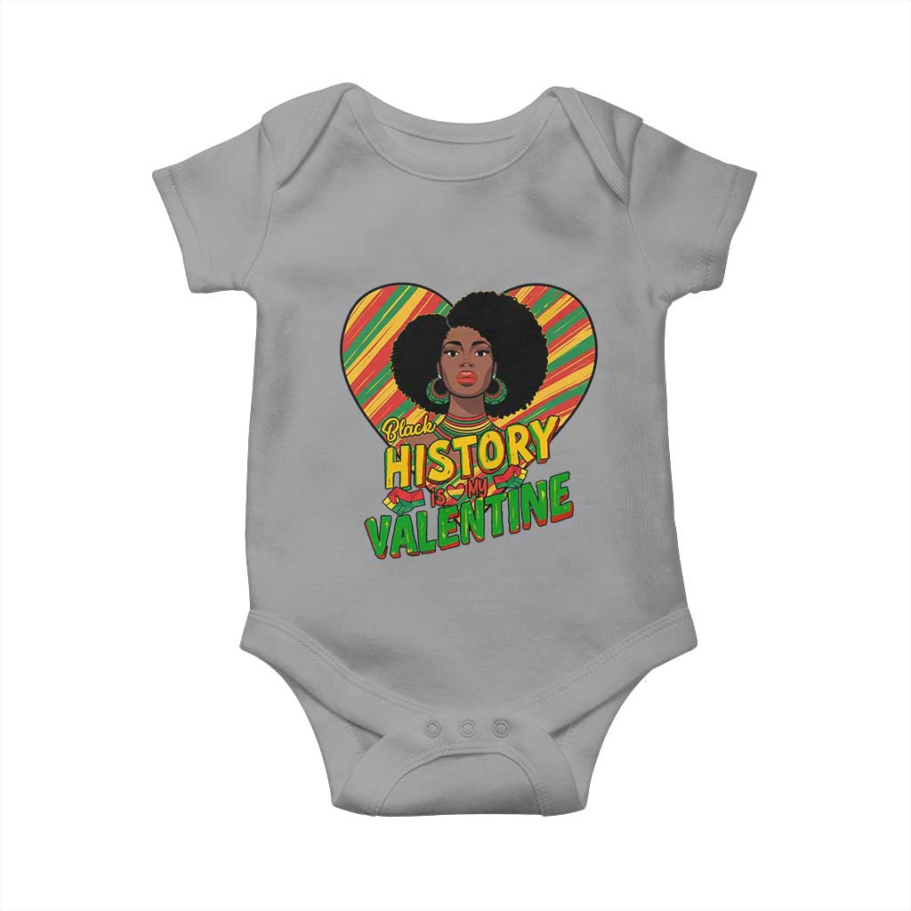 Black History Is My Valentine Baby Onesie Gift For Black Women TS12 Sport Gray Print Your Wear