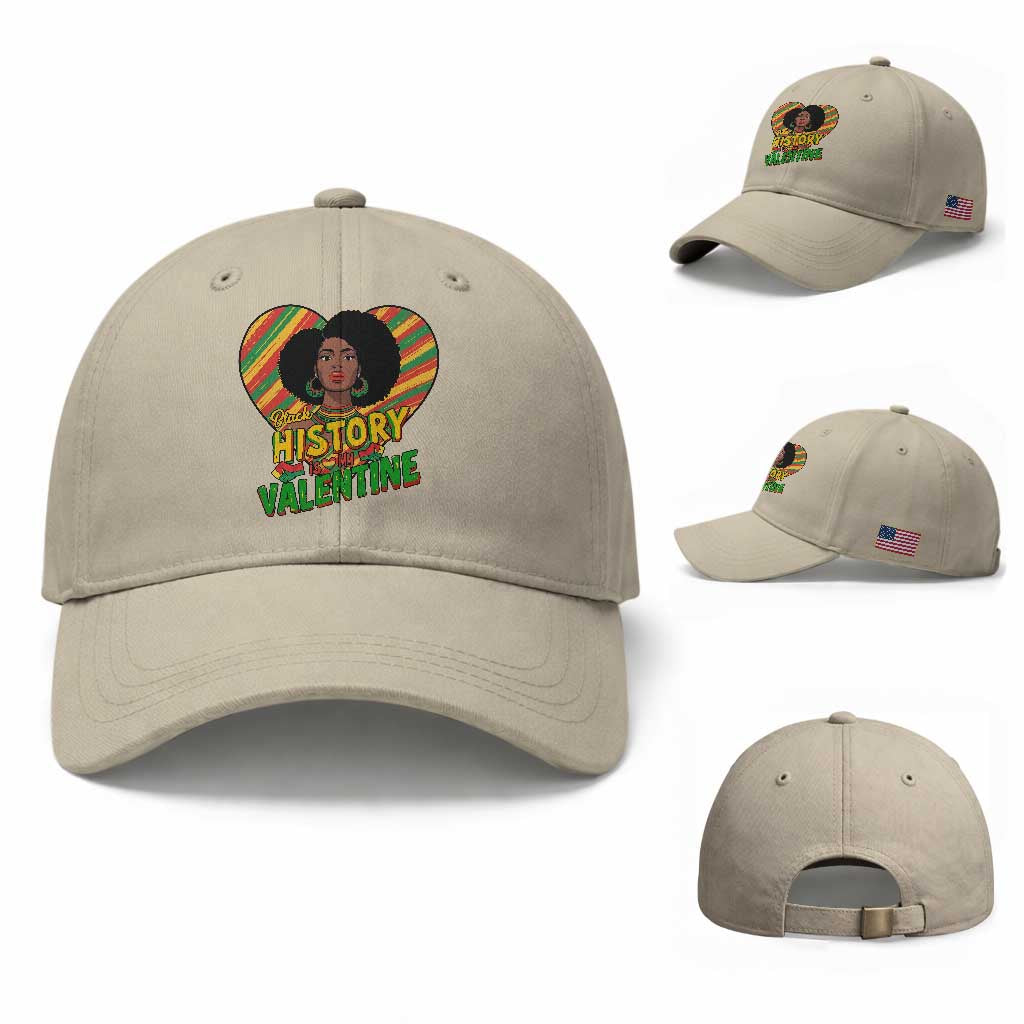 Black History Is My Valentine Baseball Cap Gift For Black Women TS12 Baseball Cap Universal Fit Beige Print Your Wear