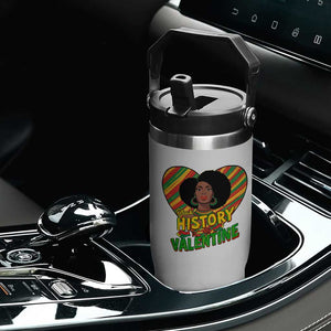 Black History Is My Valentine Flip Straw Tumbler Gift For Black Women TS12 Print Your Wear