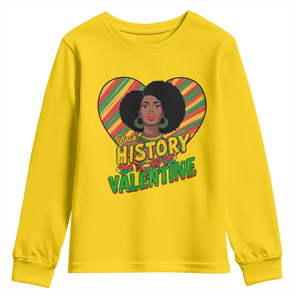 Black History Is My Valentine Youth Sweatshirt Gift For Black Women TS12 Daisy Print Your Wear