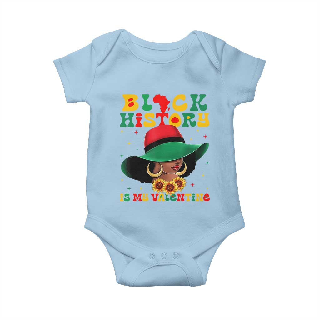 Black History Is My Valentine Baby Onesie Women Gift For February TS12 Light Blue Print Your Wear